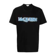 Casual Katoenen T-shirt Alexander McQueen , Black , Heren