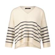 Gestreepte Gebreide Trui Leva Max Mara , Beige , Dames