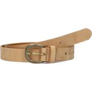 Beige Nubuck Riem met Gouden Gesp Legend , Beige , Dames