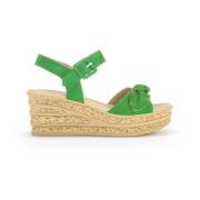 Groene Velours Sandalen Comfortabel Stijlvol Gabor , Green , Dames