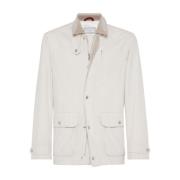 Luxe Wollen Jassen Brunello Cucinelli , White , Heren