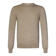 Beige Cashmere Crewneck Sweater Aw24 Malo , Beige , Heren