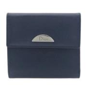 Pre-owned Leather wallets Dior Vintage , Blue , Dames