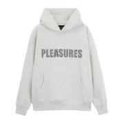 Rhinestone Impact Katoenen Hoodie Grijs Pleasures , Gray , Heren