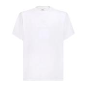 Witte Katoenen T-shirt met Logo Detail Burberry , White , Heren