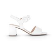 Witte Leren Zomer Sandalen Gabor , White , Dames