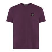 Heren T-shirt Klassieke Pasvorm Stone Island , Purple , Heren