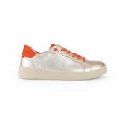 Gouden/Oranje Leren Sneaker Gabor , Multicolor , Dames