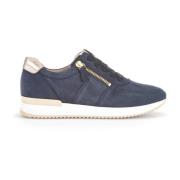 Blauwe Suède Sneakers met Ritssluiting Gabor , Blue , Dames