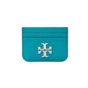 Portemonnee van gehamerd leer met nikkel details Tory Burch , Blue , D...