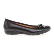 Zwarte Leren Ballet Flats Gabor , Black , Dames