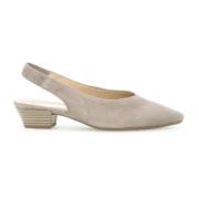 Beige Leren Slingback Hakken Gabor , Beige , Dames