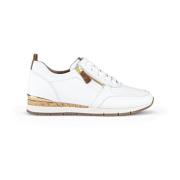 Luxe witte/cognac leren sneakers Gabor , Multicolor , Dames