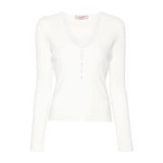 Chic Sweater Set Twinset , White , Dames