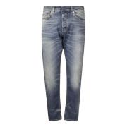 Faded Blue Slim Leg Jeans Haikure , Blue , Heren