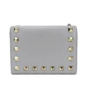 Pre-owned Leather wallets Valentino Vintage , Gray , Dames