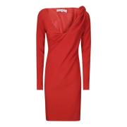 V-Hals Schouder Drape Lange Jurk JW Anderson , Red , Dames