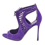 Pre-owned Suede sandals Sergio Rossi Pre-owned , Purple , Dames