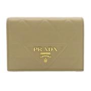 Pre-owned Leather wallets Prada Vintage , Beige , Dames