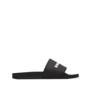 Zwarte Rubberen Sandalen Highlights Open Teen Balenciaga , Black , Her...