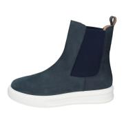 Nubuck Leren Enkellaarzen Mannen Stokton , Blue , Heren