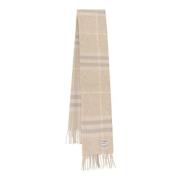 Luxe Cashmere Sjaal met Rafelranden Burberry , Beige , Dames