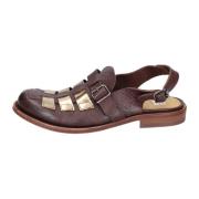 Vintage Leren Sandalen voor Vrouwen Moma , Brown , Dames