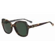 Stijlvolle zonnebril in groene tint Moschino , Brown , Dames