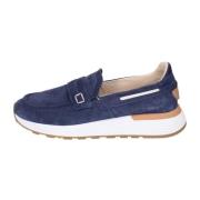 Suede Loafers voor Mannen Moma , Blue , Heren