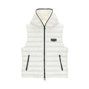 Witte Hooded Donsvest Aw23 Duvetica , White , Dames