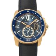 Pre-owned Leather watches Cartier Vintage , Blue , Dames