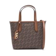 Bruin Monogram Leren Tote Tas Michael Kors , Brown , Dames