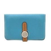 Pre-owned Leather wallets Hermès Vintage , Blue , Dames