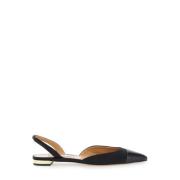 Milanese Flat Zwarte Sandalen Aquazzura , Black , Dames