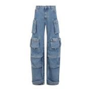 Blauwe Jeans met Uniek Design The Attico , Blue , Dames