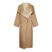 Oversized Wol Kasjmier Jas Biscuit TotêMe , Brown , Dames