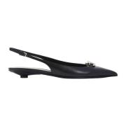 Zwarte Leren Ballerinas Elegante Stijl Valentino Garavani , Black , Da...