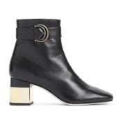 Zwarte Enkellaarsjes Elegante Stijl Chloé , Black , Dames