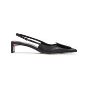 Zwarte Leren Pumps Verhogen Stijl Jacquemus , Black , Dames