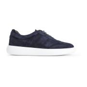 Blauwe Suède Leren Sneakers Brioni , Blue , Heren