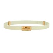 Citroen Gewassen Point Lock Leren Riem Bottega Veneta , Beige , Dames