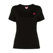 Bloemen Patch Jersey T-shirt Kenzo , Black , Dames