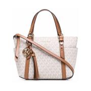 Stijlvolle Logo Print Tote Tas Michael Kors , Beige , Dames