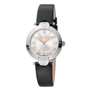 Klassiek Leren Analoge Horloge Roberto Cavalli , Black , Dames