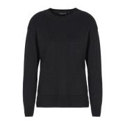 Zwarte Crewneck Sweater Aw24 Armani Exchange , Black , Heren