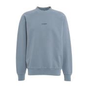 Blauwe Geborduurde Logo Sweatshirt Aw24 C.p. Company , Blue , Heren