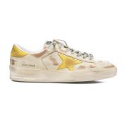 Beige Stardan Leren Sneakers Golden Goose , Beige , Heren