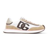 Witte Sneakers Mesh Logo Ontwerp Dolce & Gabbana , Multicolor , Dames