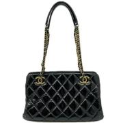 Pre-owned Leather chanel-bags Chanel Vintage , Black , Dames