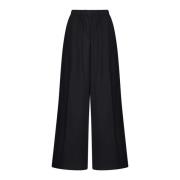 Zwarte Navigli Katoenen Wijde Pijp Broek Max Mara , Black , Dames